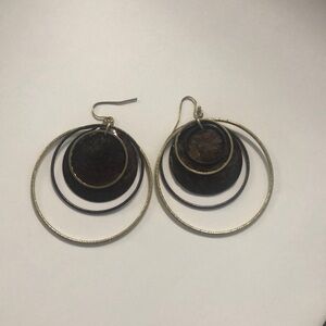 Brown and gold earrings
